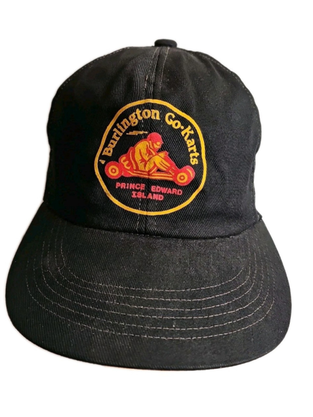 Vtg Burlington Go-Karts Prince Edward Island Canada Hat Trucker Mesh Snapback